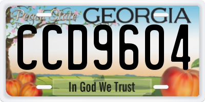 GA license plate CCD9604