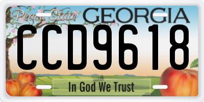 GA license plate CCD9618