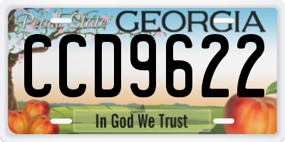 GA license plate CCD9622