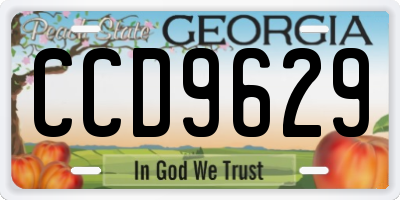 GA license plate CCD9629