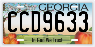 GA license plate CCD9633