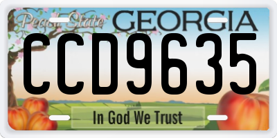 GA license plate CCD9635