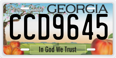 GA license plate CCD9645