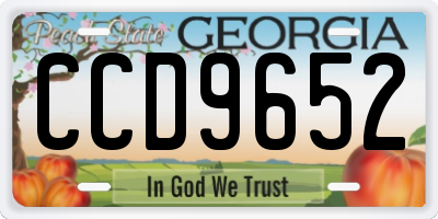 GA license plate CCD9652