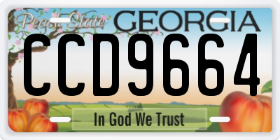 GA license plate CCD9664