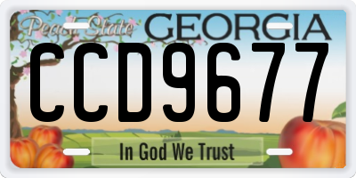 GA license plate CCD9677