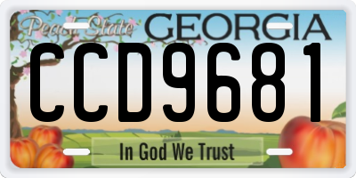 GA license plate CCD9681