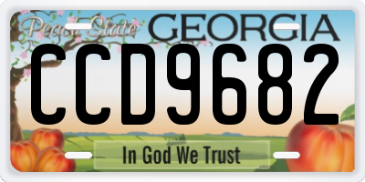 GA license plate CCD9682