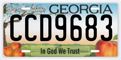 GA license plate CCD9683