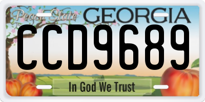 GA license plate CCD9689