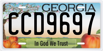 GA license plate CCD9697