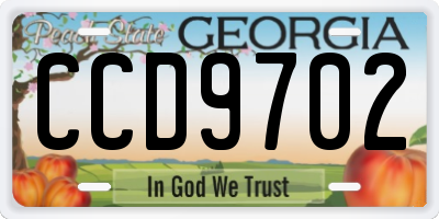 GA license plate CCD9702