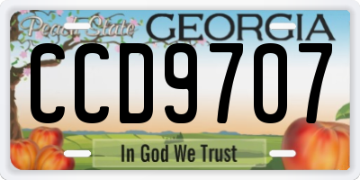 GA license plate CCD9707