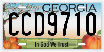 GA license plate CCD9710