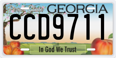 GA license plate CCD9711