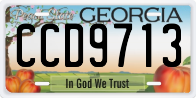 GA license plate CCD9713