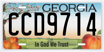 GA license plate CCD9714