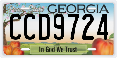GA license plate CCD9724