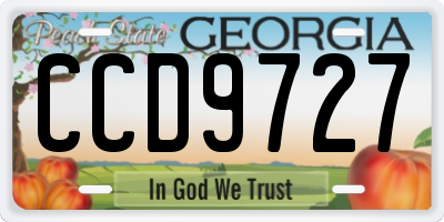 GA license plate CCD9727