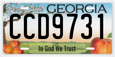 GA license plate CCD9731