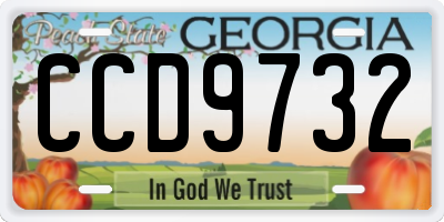 GA license plate CCD9732