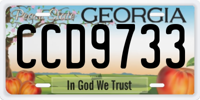 GA license plate CCD9733