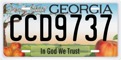 GA license plate CCD9737