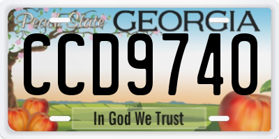 GA license plate CCD9740