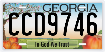GA license plate CCD9746