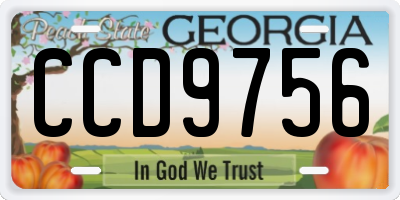 GA license plate CCD9756