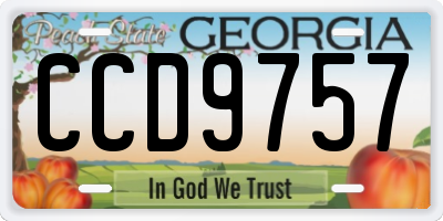 GA license plate CCD9757