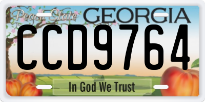 GA license plate CCD9764