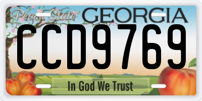 GA license plate CCD9769