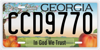 GA license plate CCD9770