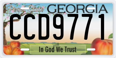GA license plate CCD9771