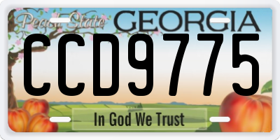 GA license plate CCD9775