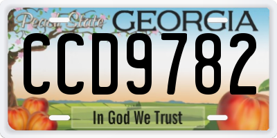 GA license plate CCD9782