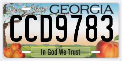 GA license plate CCD9783