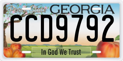 GA license plate CCD9792