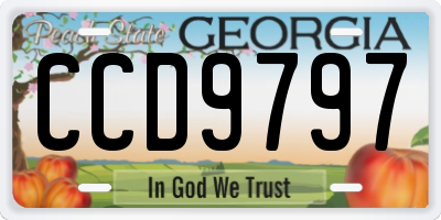 GA license plate CCD9797