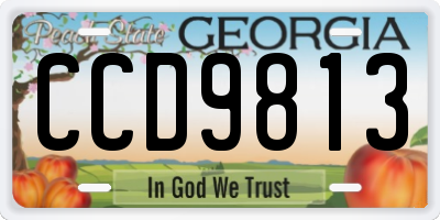 GA license plate CCD9813