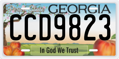 GA license plate CCD9823