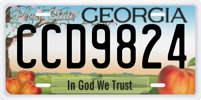 GA license plate CCD9824