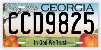 GA license plate CCD9825