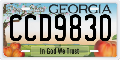 GA license plate CCD9830