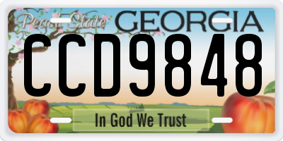GA license plate CCD9848