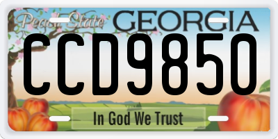 GA license plate CCD9850