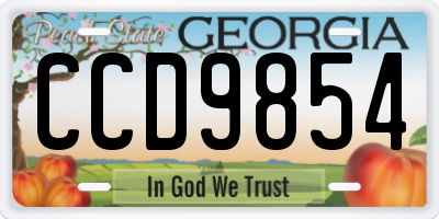 GA license plate CCD9854
