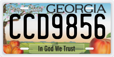 GA license plate CCD9856