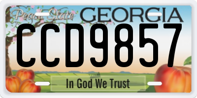 GA license plate CCD9857